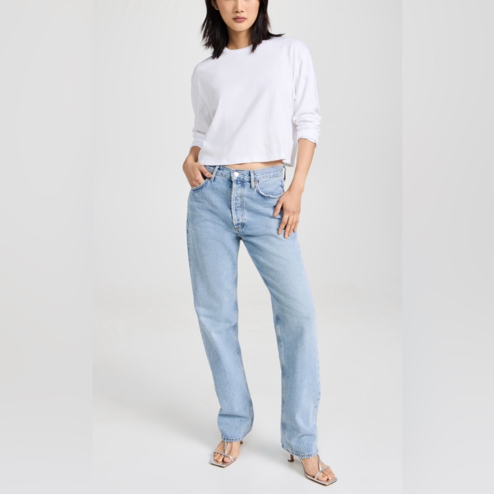 AGOLDE Lana Mid-Rise Straight Jeans in Riptide, Size 28
